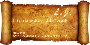 Lichtnecker József névjegykártya